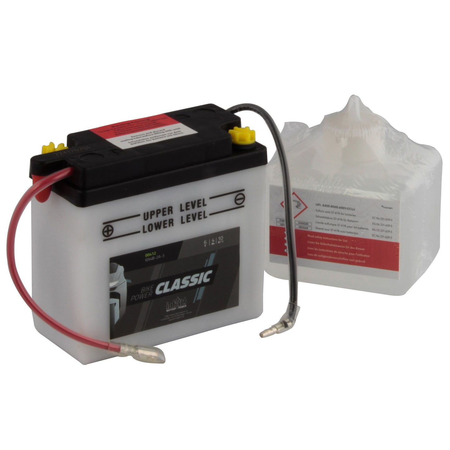 intAct 6N4B-2A-3 Classic Bike-Power Battery With Acid Pack