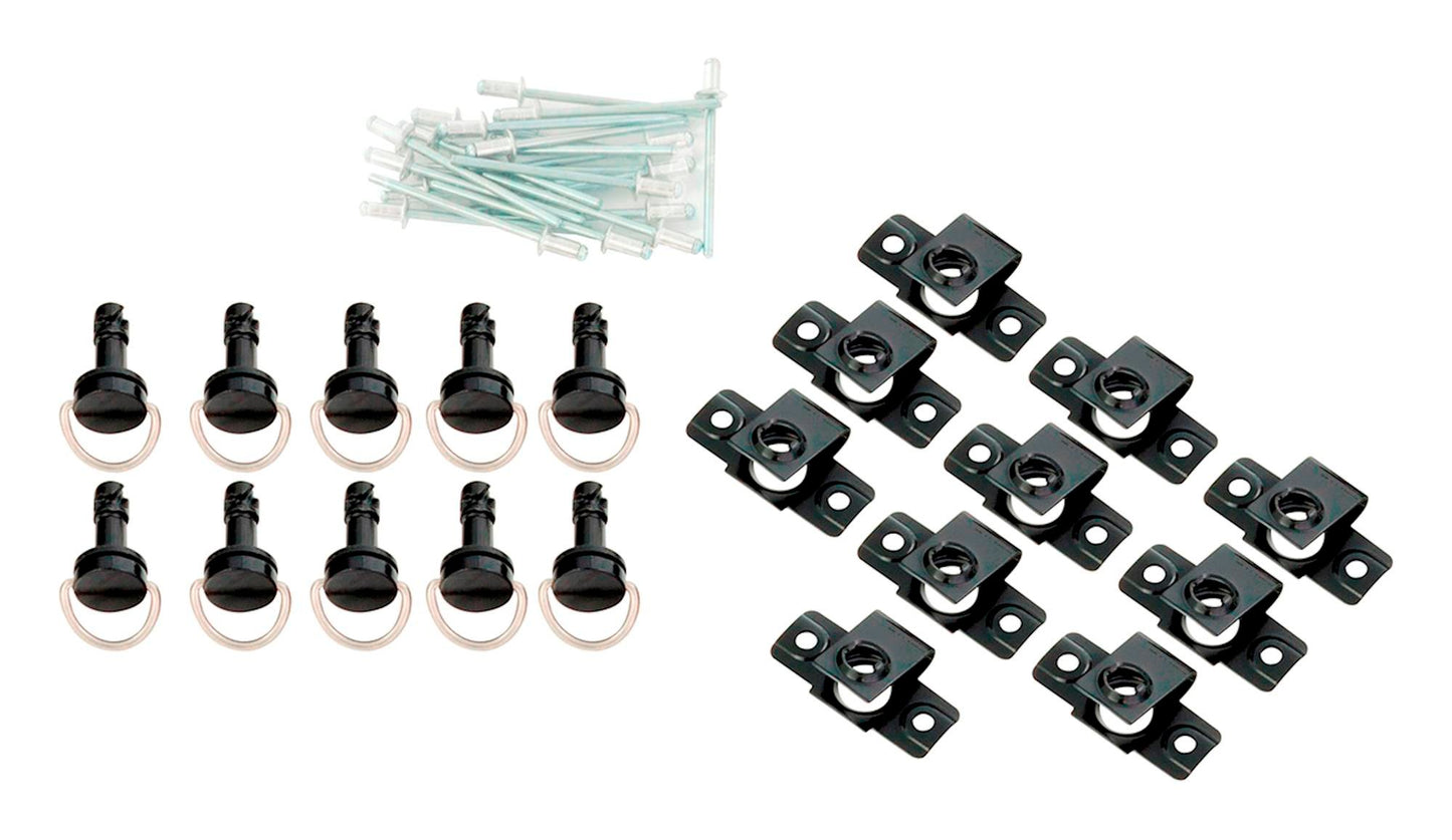 Bike It Black Quick Release Fairing Fasteners Rivet Type 14mm Pack Of 10