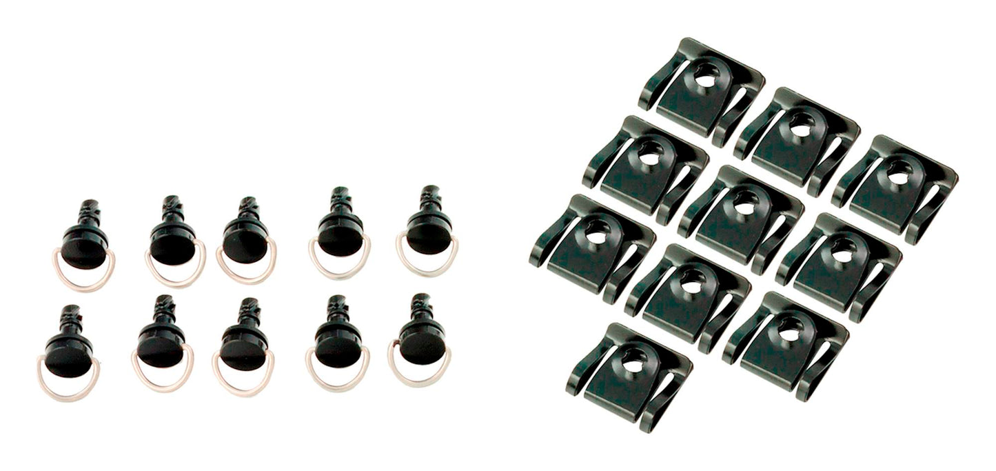 Bike It Black Quick Release Fairing Fasteners Slip-On 14mm Pack Of 10