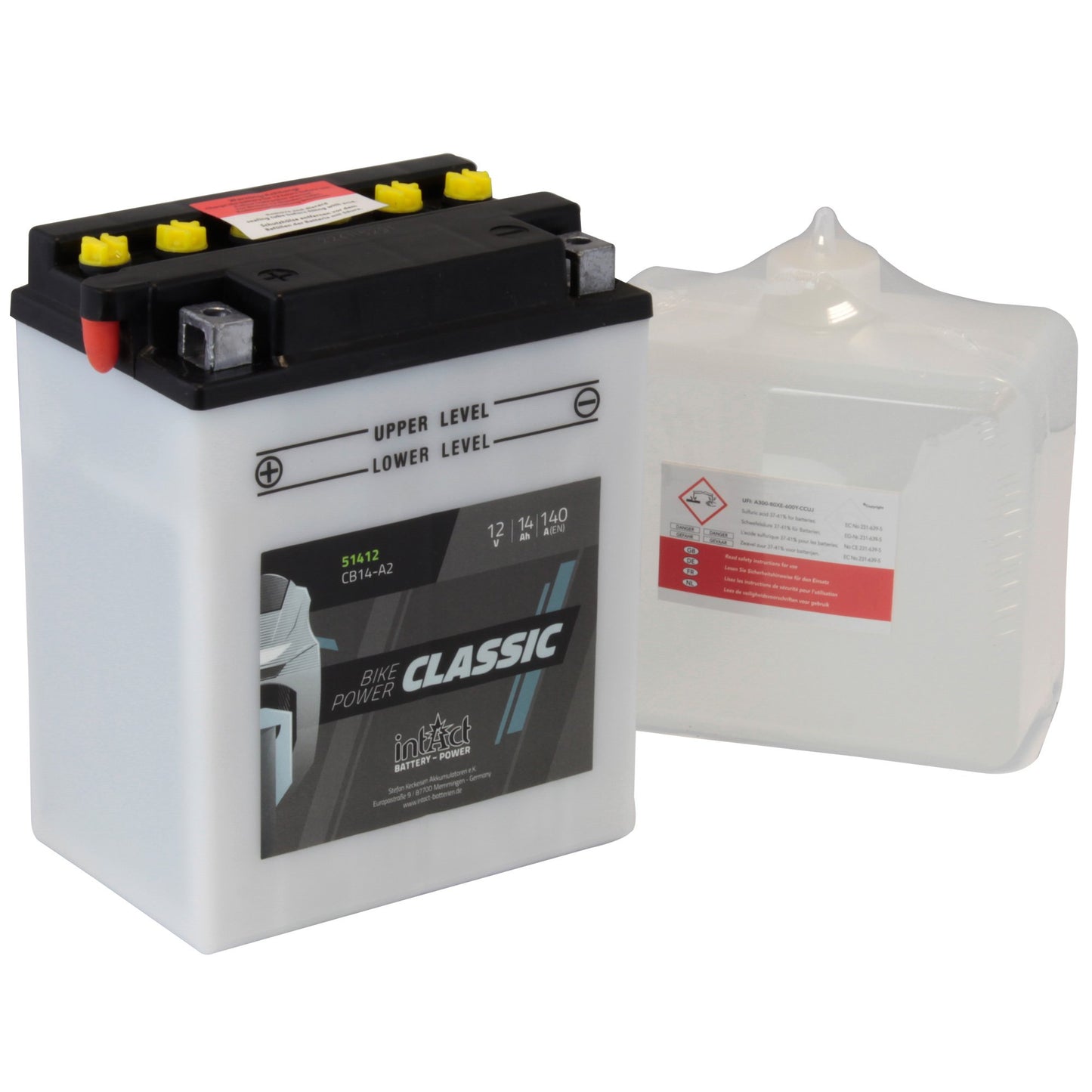 intAct CB14-A2 Classic Bike-Power Battery With Acid Pack