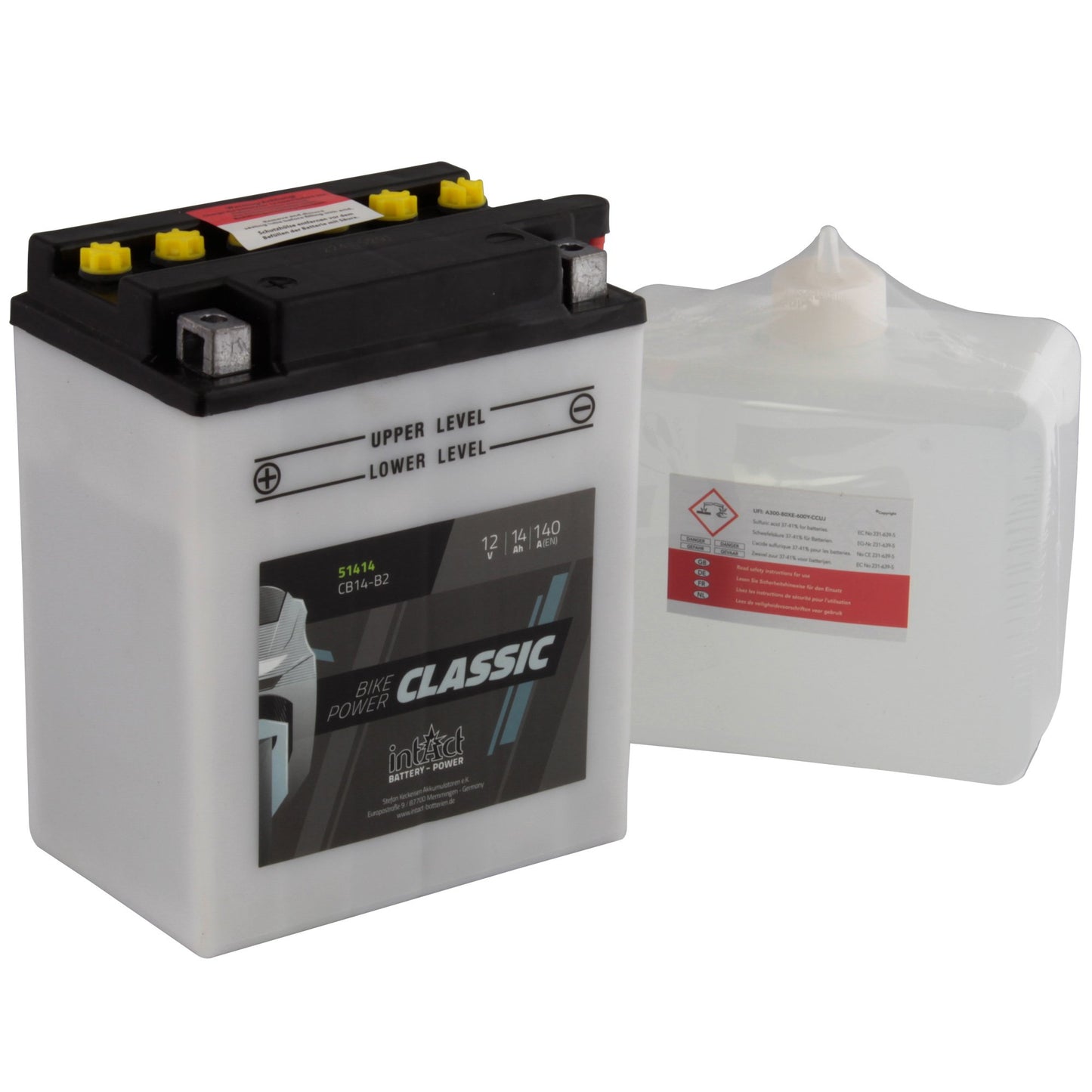 intAct CB14-B2 Classic Bike-Power Battery With Acid Pack