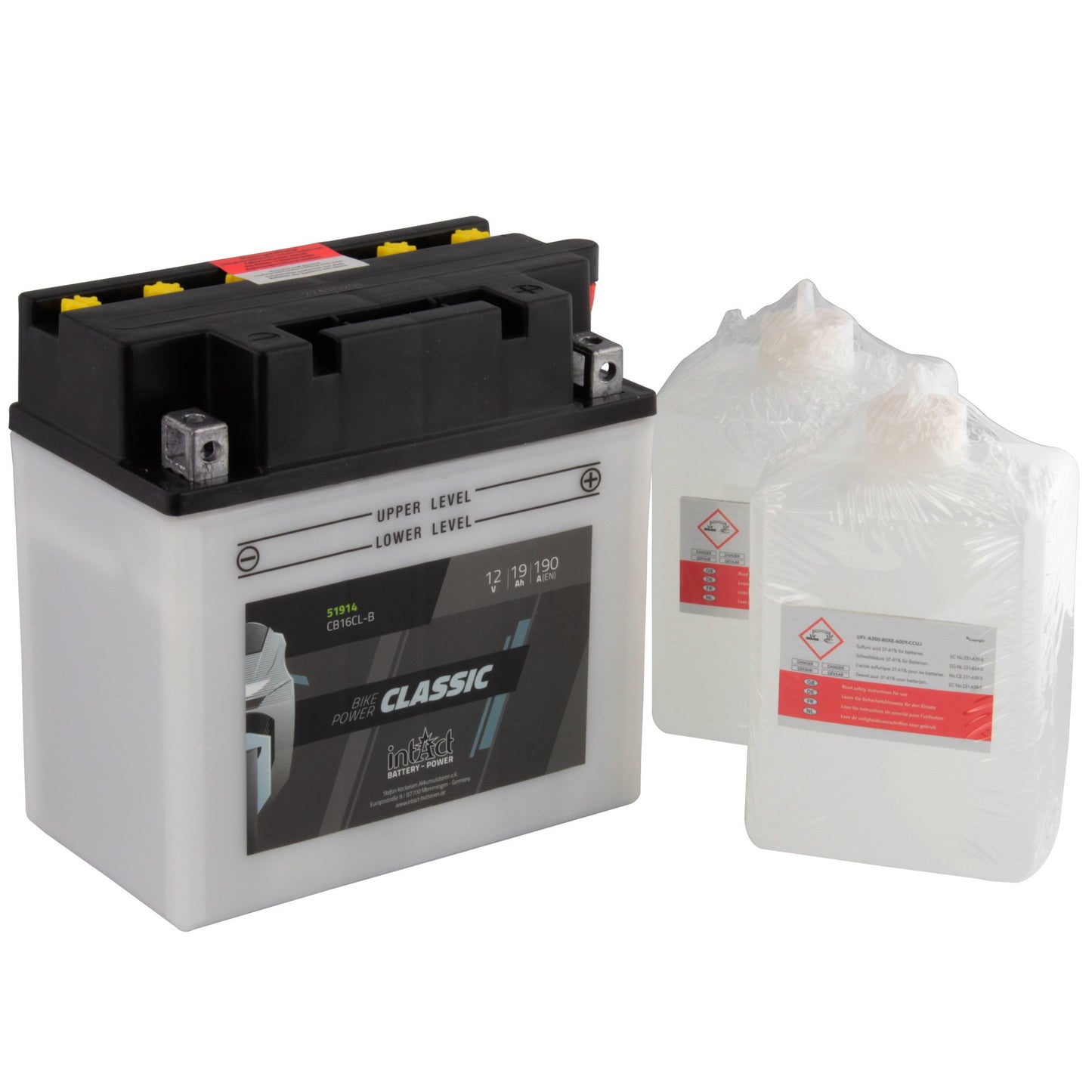 intAct CB16CL-B Classic Bike-Power Battery With Acid Pack