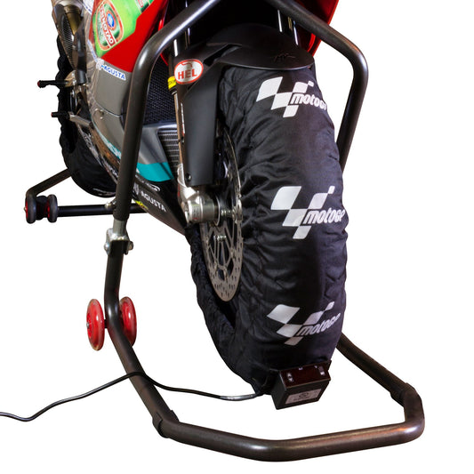 MotoGP Digital Tyre Warmers Set for 120/70-17 Front and 180/55-17 Rear Tyres with  EU 2 Pin Plug