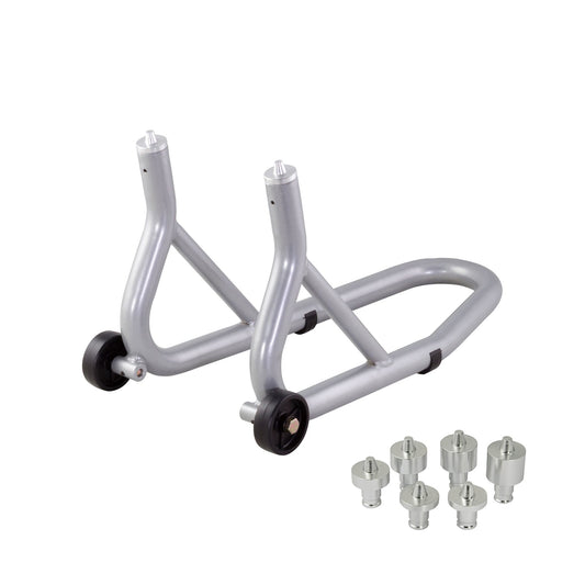 BikeTek Front Paddock Stand With Fork Pin-Style Fitment - Grey