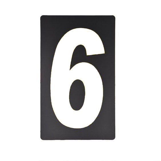 Spare White Pitboard Number - '6'