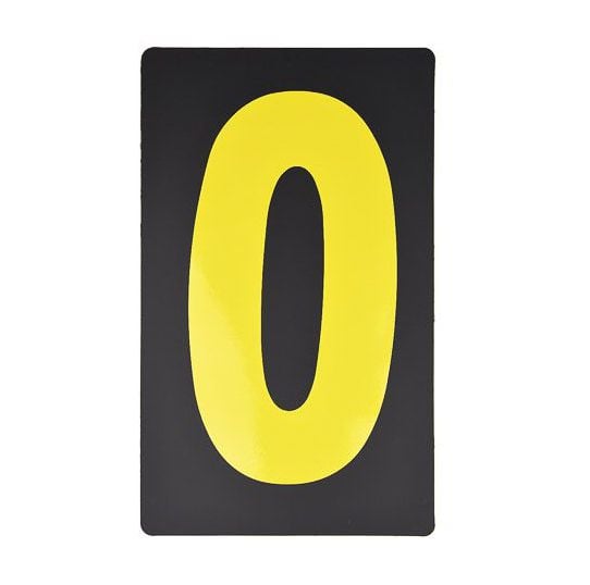Spare Yellow Pitboard Number - '0'