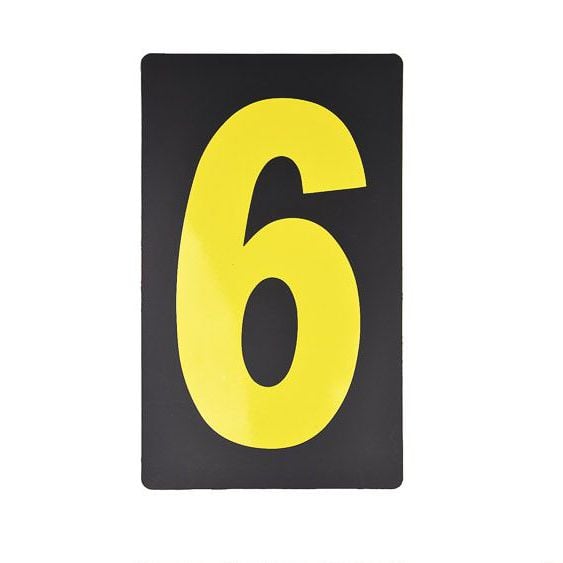 Spare Yellow Pitboard Number - '6'