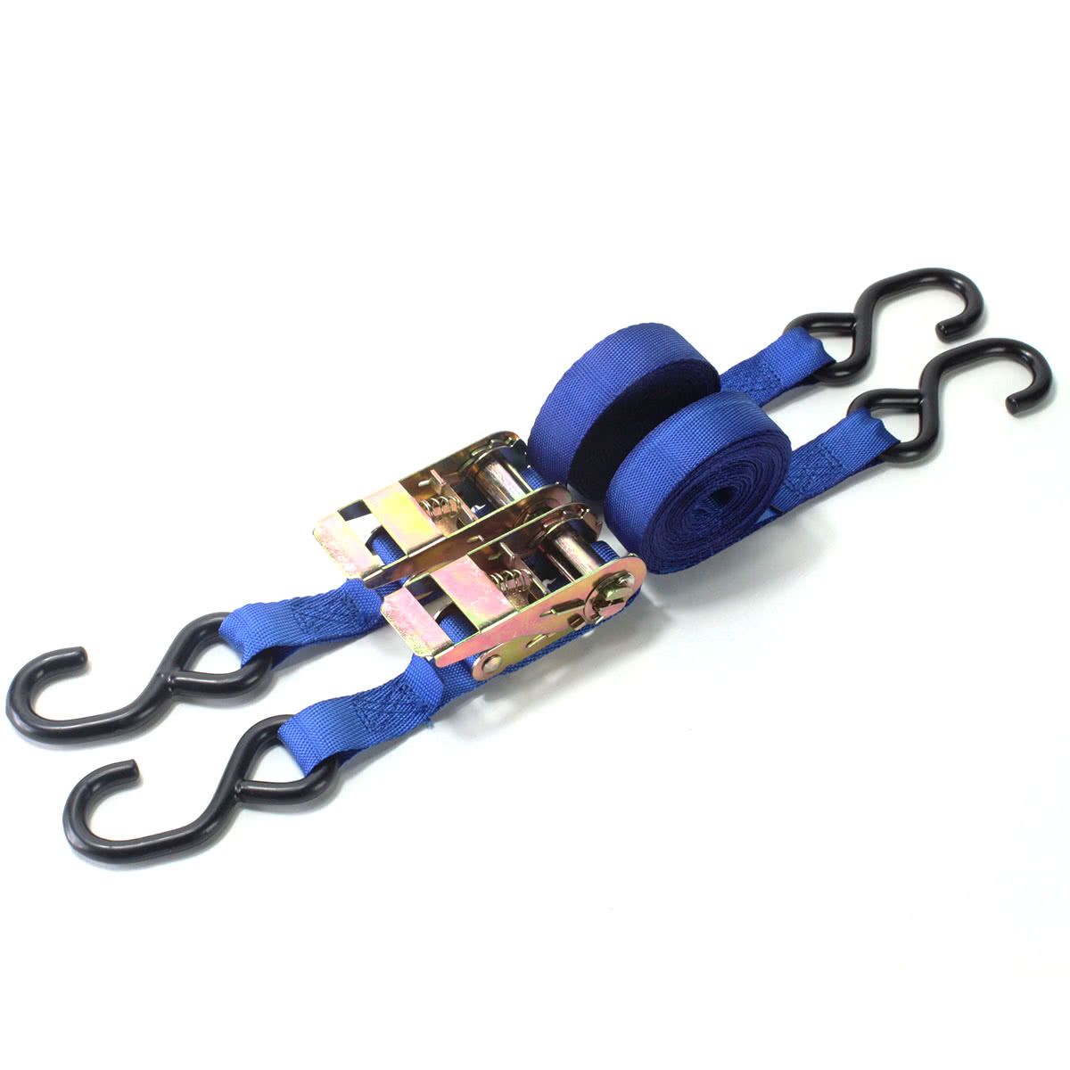 Bike It 2 Piece Blue Ratchet Tiedown Straps